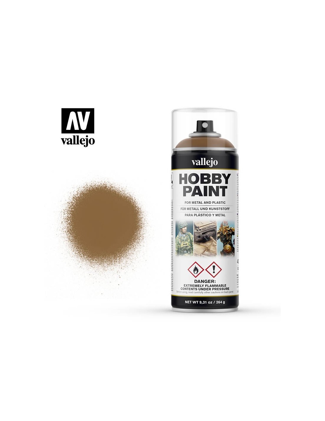 Vallejo - Hobby Paint Spraymaling - Fantasy Leather Brown 400 Ml