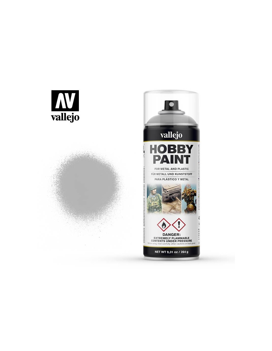 Vallejo - Hobby Paint Spray Maling - Basic Grey 400 Ml