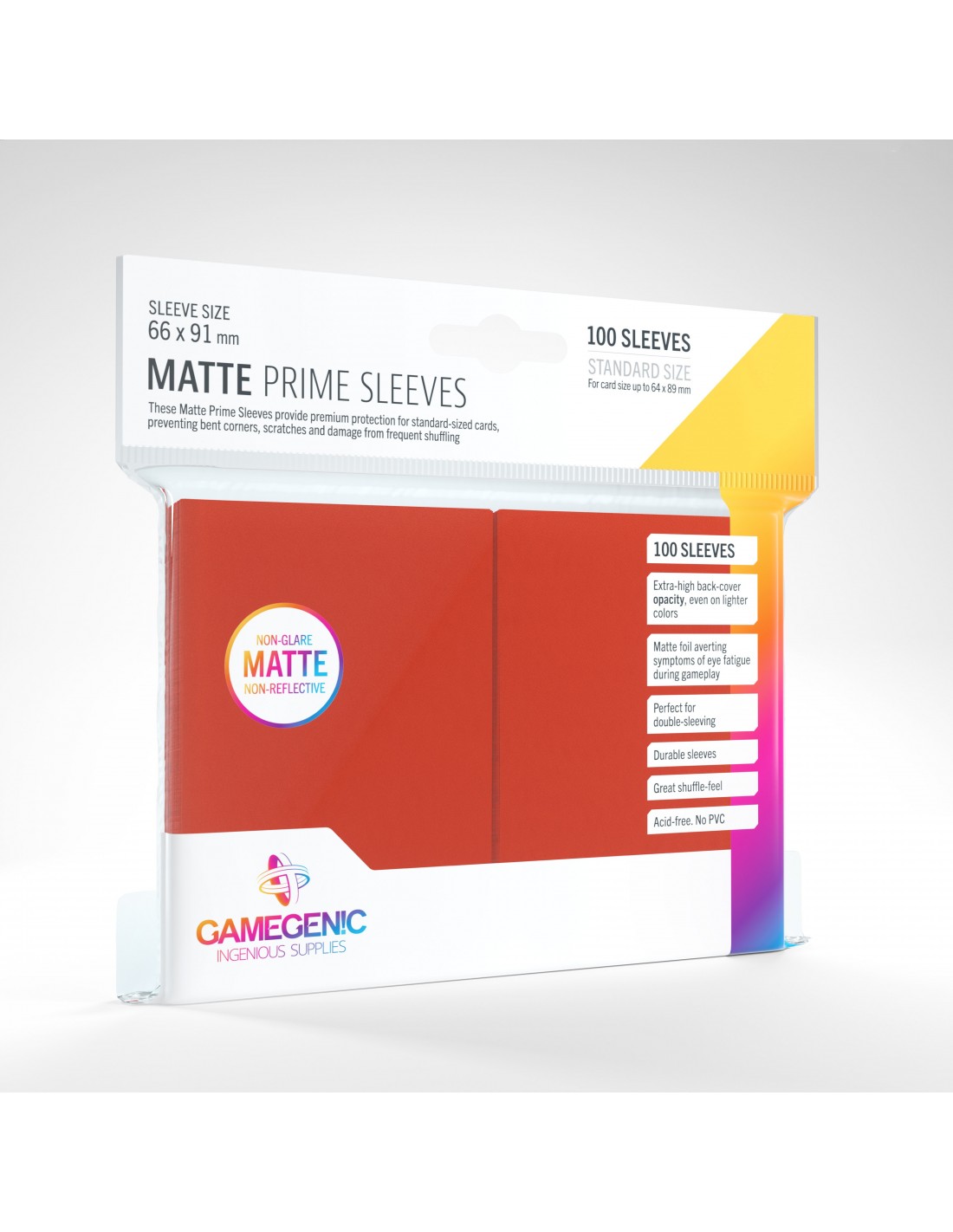 Billede af Matte Prime Sleeves 100 stk - Anti-Glare - Plastiklommer - GameGenic hos NextLevelGames.dk